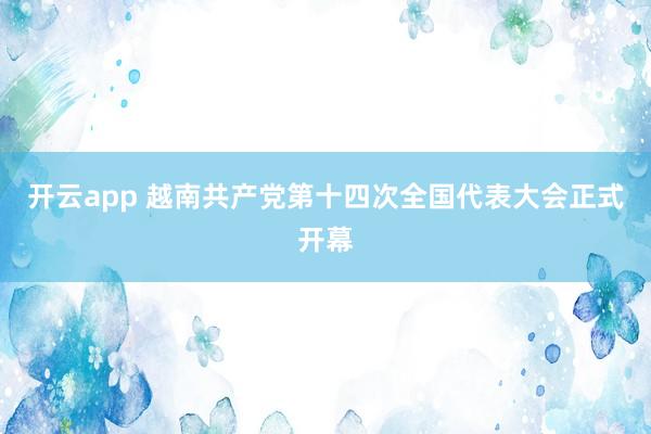 開云app 越南共產(chǎn)黨第十四次全國(guó)代表大會(huì)正式開幕