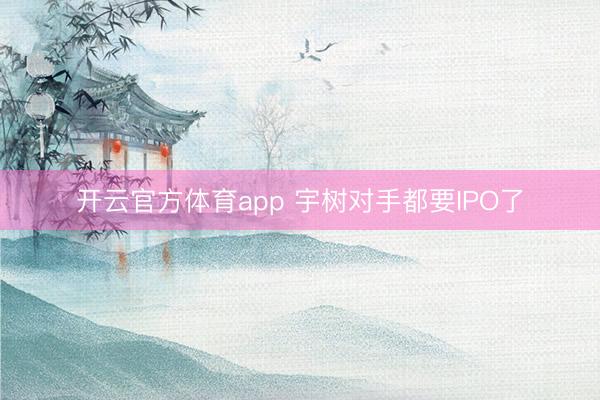 開云官方體育app 宇樹對(duì)手都要IPO了